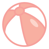 A pink and white ball.